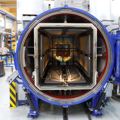 Vacuum brazing furnace open